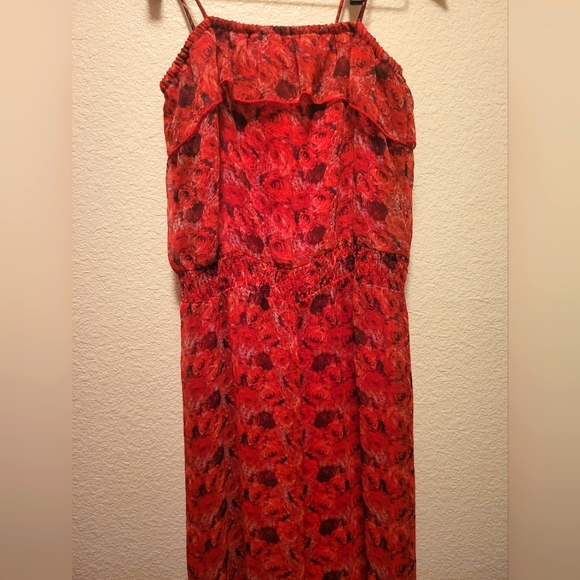 Red Floral Maxi Dress - Picture 2 of 4